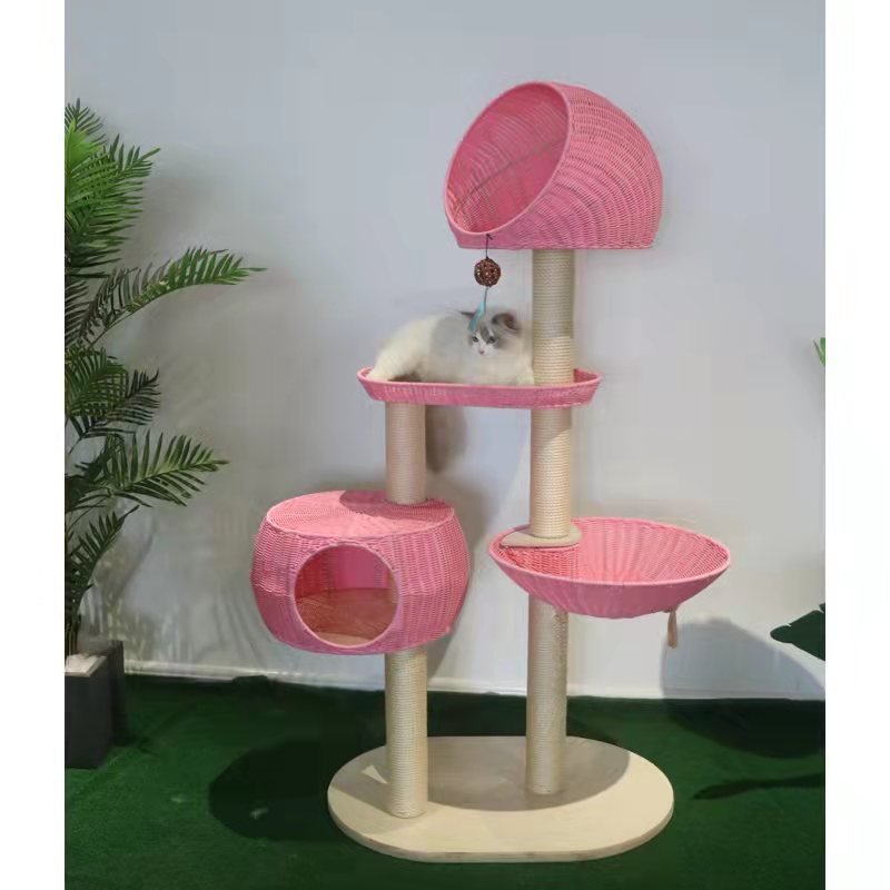 Integrated Multi Layer Solid Wood Cat Tree - IVOIRART.COM