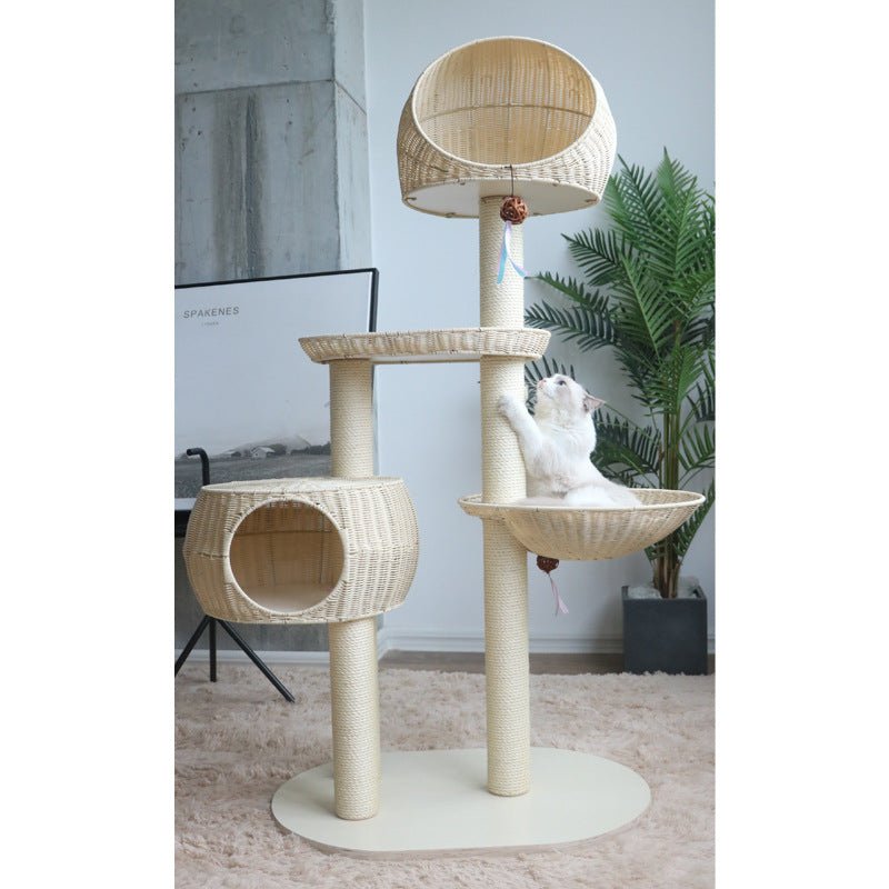 Integrated Multi Layer Solid Wood Cat Tree - IVOIRART.COM
