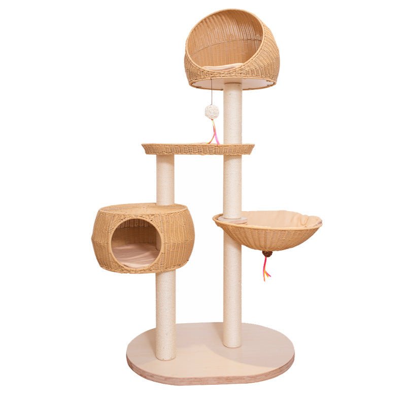 Integrated Multi Layer Solid Wood Cat Tree - IVOIRART.COM