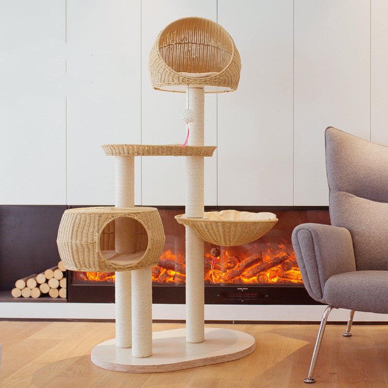 Integrated Multi Layer Solid Wood Cat Tree - IVOIRART.COM