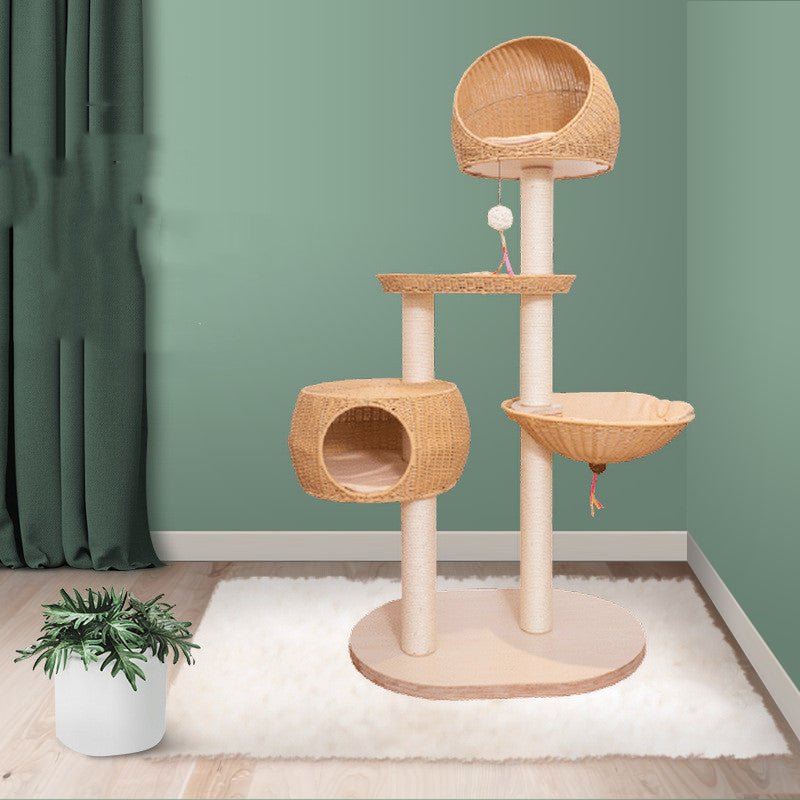 Integrated Multi Layer Solid Wood Cat Tree - IVOIRART.COM