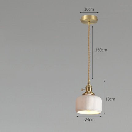 Japanese Style Ceramic Bedside Chandelier for Retro Dining Room and Bedrooms New - IVOIRART.COM