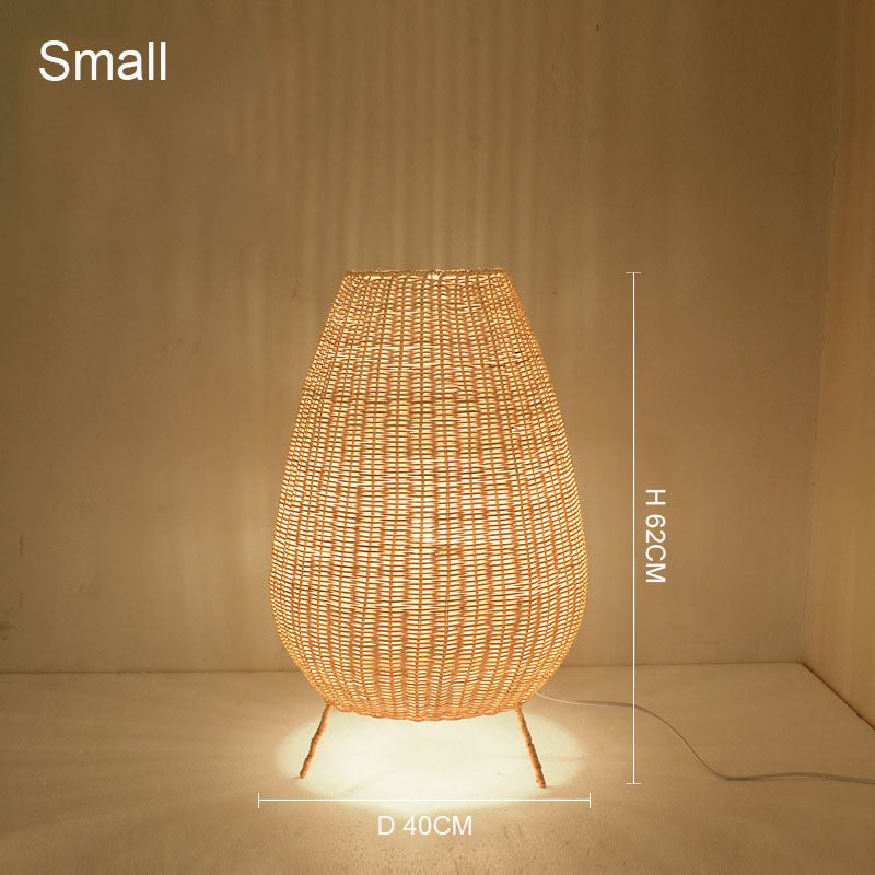 Japanese Style Floor Lamp Rattan Art Living Room Bedroom - IVOIRART.COM