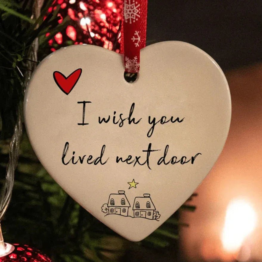 Je Souhaite Que Tu Vives À Côté - Pendentif Cœur en Céramique Élégant et Moderne - IVOIRART.COM