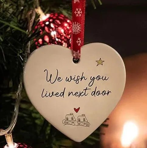 Je Souhaite Que Tu Vives À Côté - Pendentif Cœur en Céramique Élégant et Moderne - IVOIRART.COM
