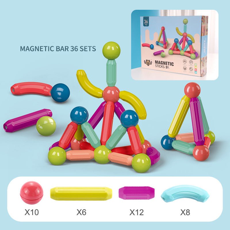 Jeu de Blocs de Construction Magnétiques pour Enfants, Ensemble de Briques Magnetiques Ludiques - IVOIRART.COM