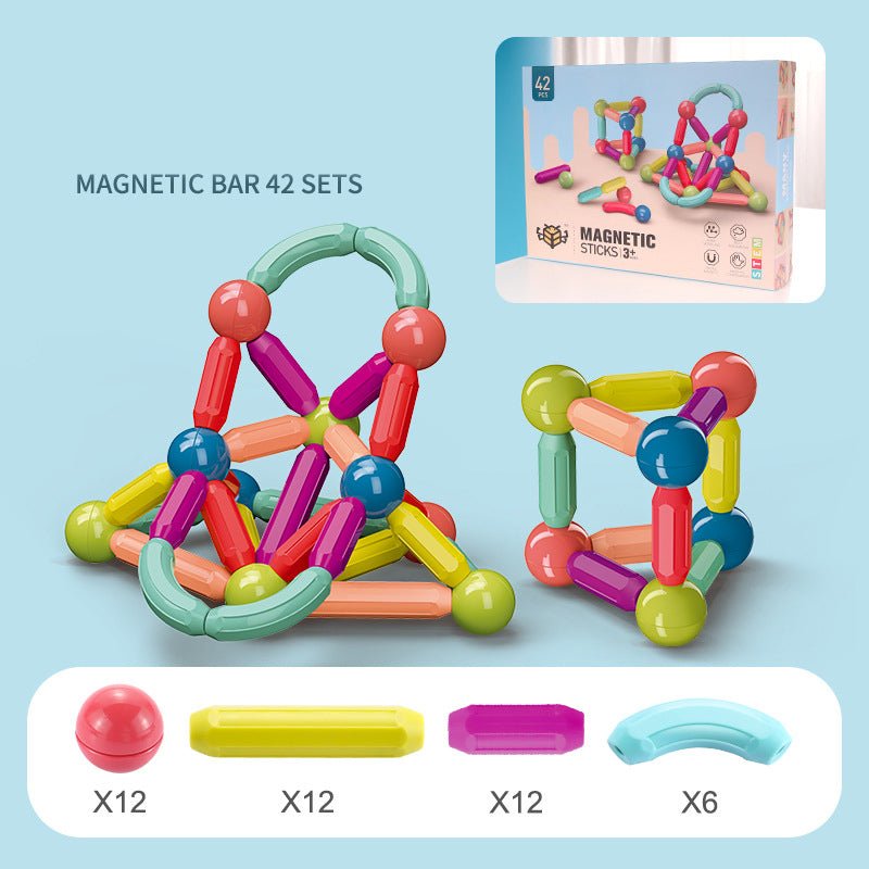 Jeu de Blocs de Construction Magnétiques pour Enfants, Ensemble de Briques Magnetiques Ludiques - IVOIRART.COM