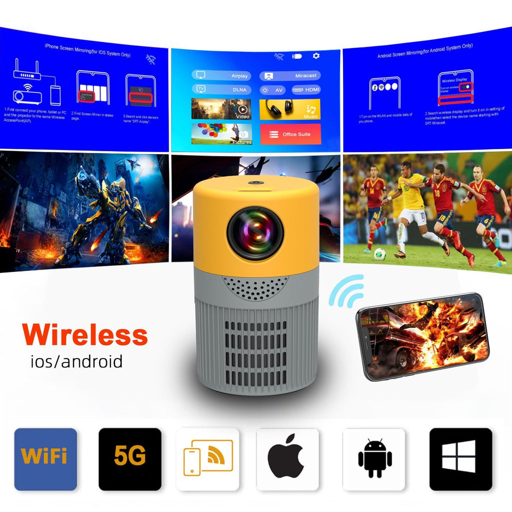 JHT400 Mini projecteur portable pour la maison - micro projecteur sans fil poche - IVOIRART.COM