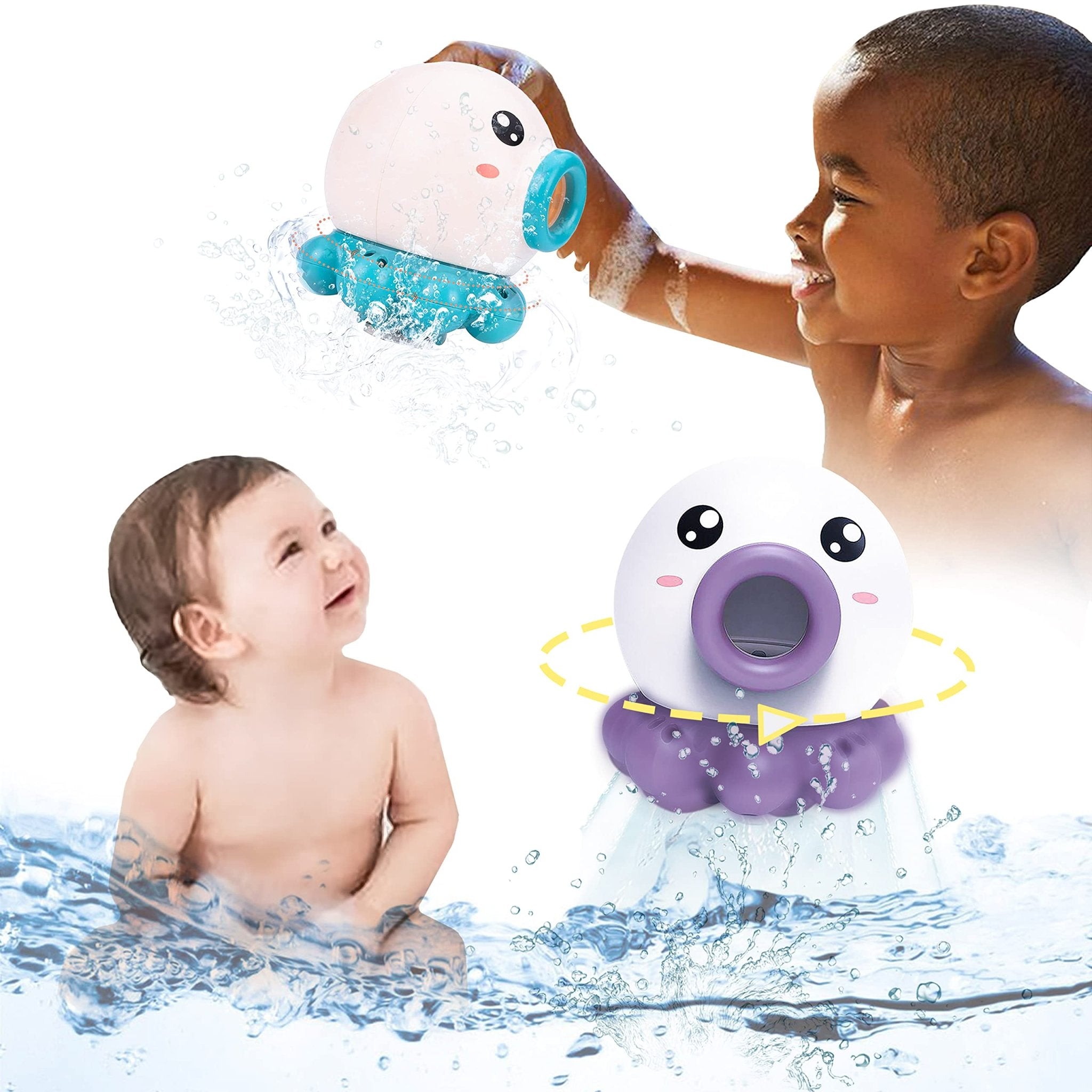 Jouet de Bain Pieuvre Fontaine avec Jet d'Eau Rotatif, Jouet Douche, Arroseur Estival en Plage pour Enfants - IVOIRART.COM