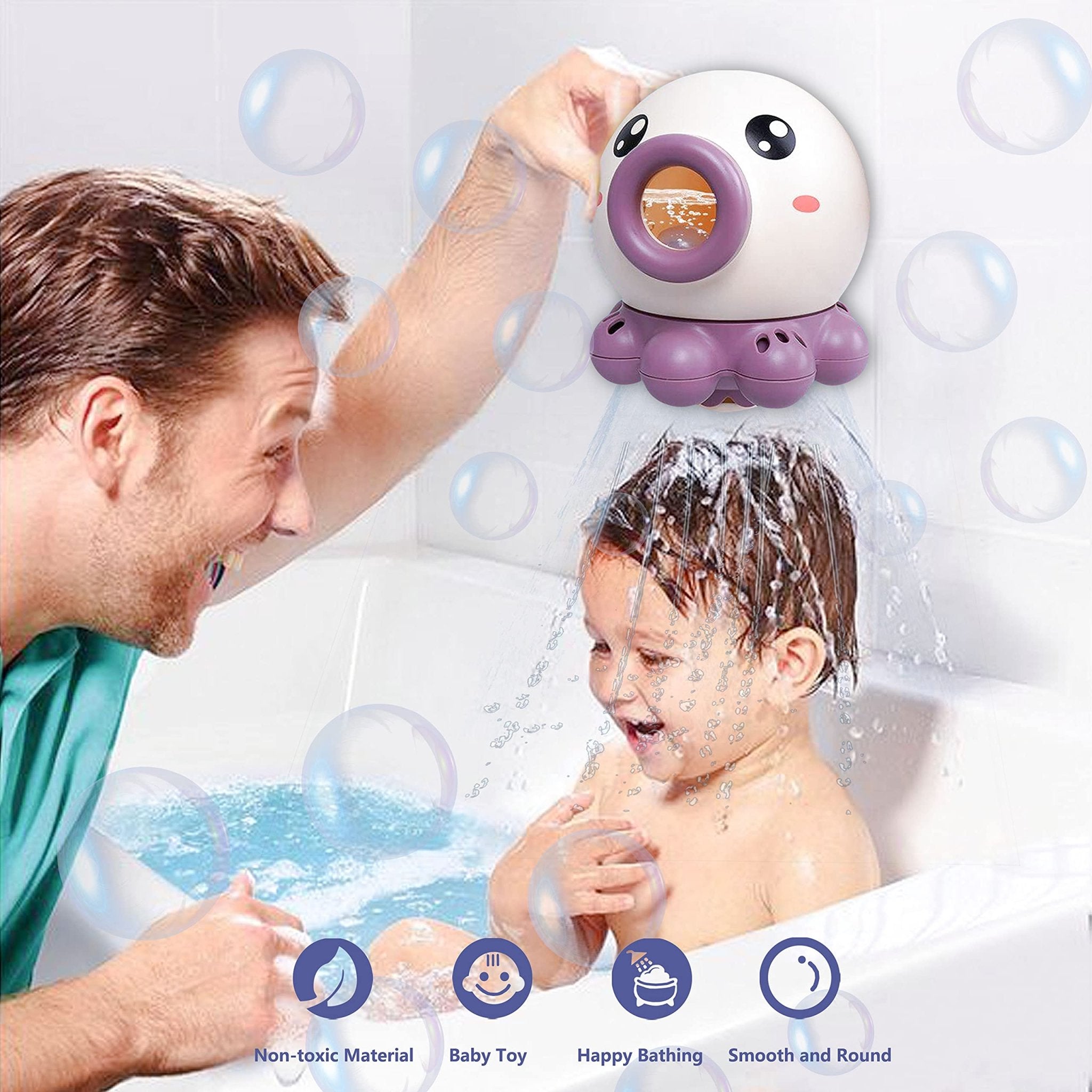 Jouet de Bain Pieuvre Fontaine avec Jet d'Eau Rotatif, Jouet Douche, Arroseur Estival en Plage pour Enfants - IVOIRART.COM