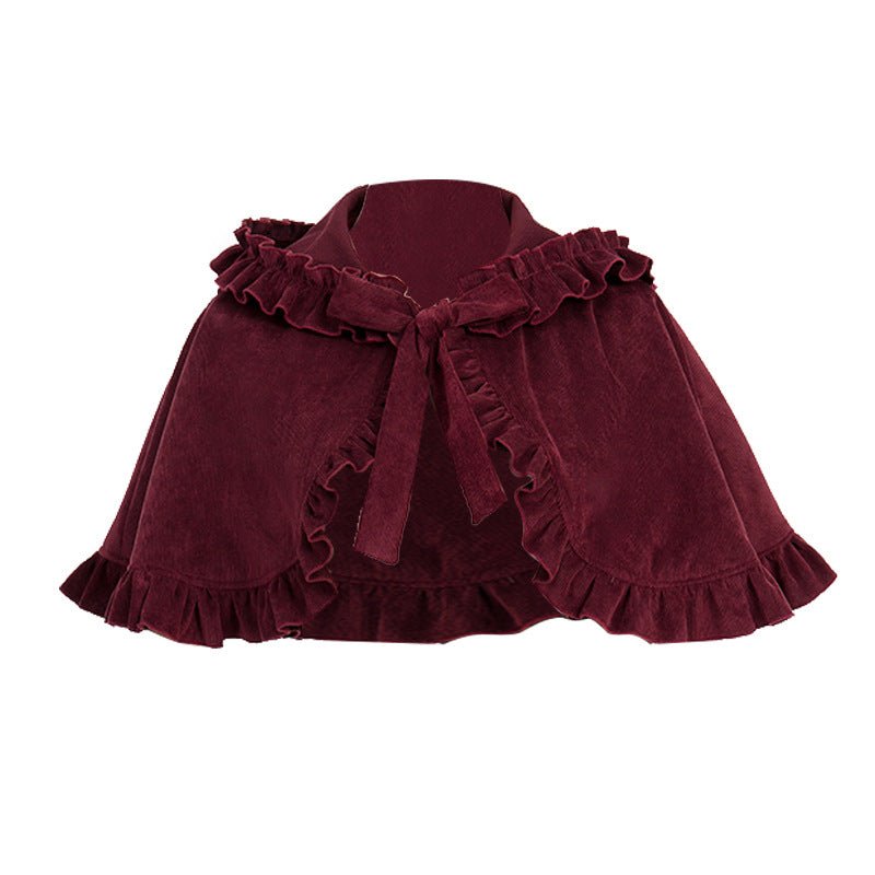Jupe à bretelles en velours côtelé taille haute coupe slim style Lolita brodée. - IVOIRART.COM