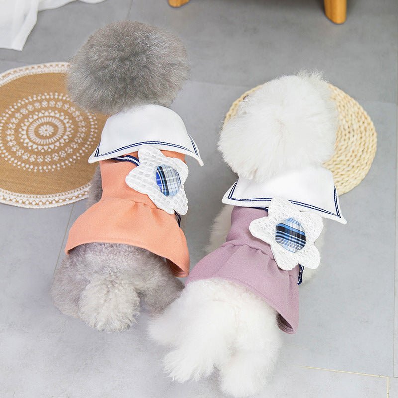 Jupe pour Chien à Revers avec Grande Fleur Unie – Style Décontracté, Coton - IVOIRART.COM