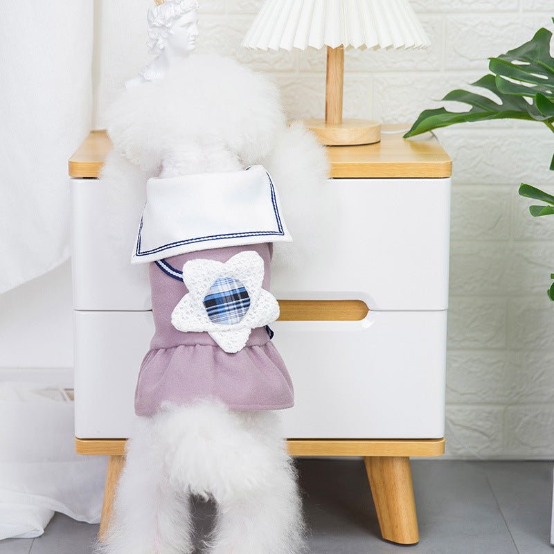 Jupe pour Chien à Revers avec Grande Fleur Unie – Style Décontracté, Coton - IVOIRART.COM