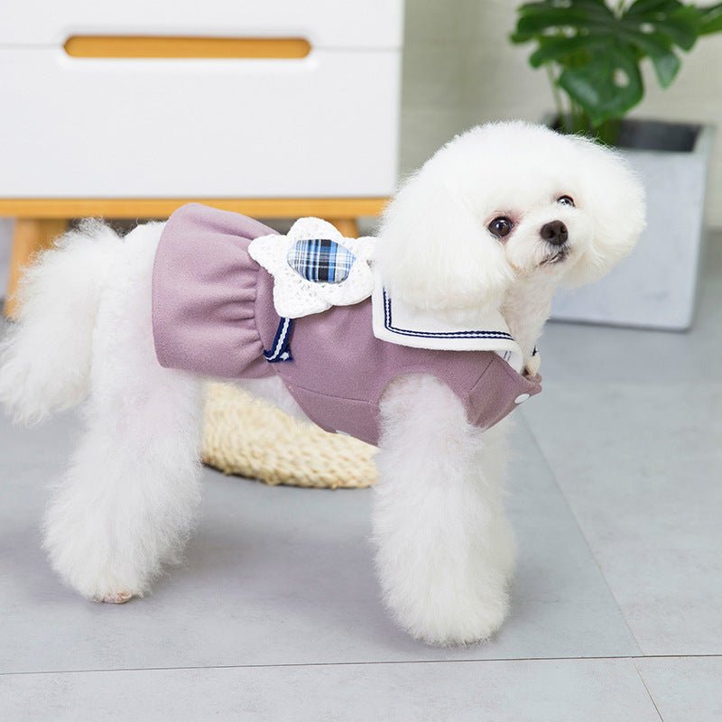 Jupe pour Chien à Revers avec Grande Fleur Unie – Style Décontracté, Coton - IVOIRART.COM