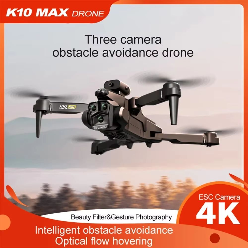K10 MAX Drone 4K à triple caméra, évitement d'obstacles, pliable, 15 min - MAX10 - IVOIRART.COM