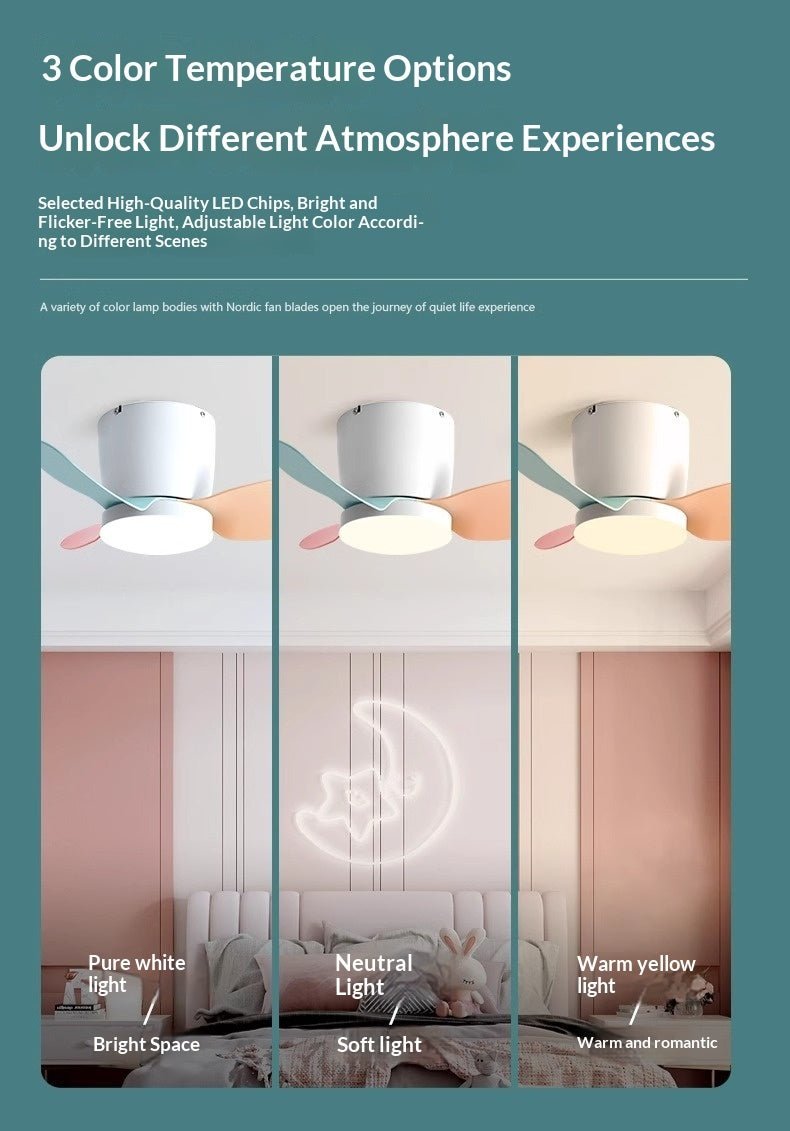 Kids Bedroom Fan Ceiling Fan With Built-in Light - IVOIRART.COM
