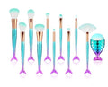 Kit de 11 pinceaux de maquillage sirène pour fond de teint, sourcils, eyeliner - IVOIRART.COM
