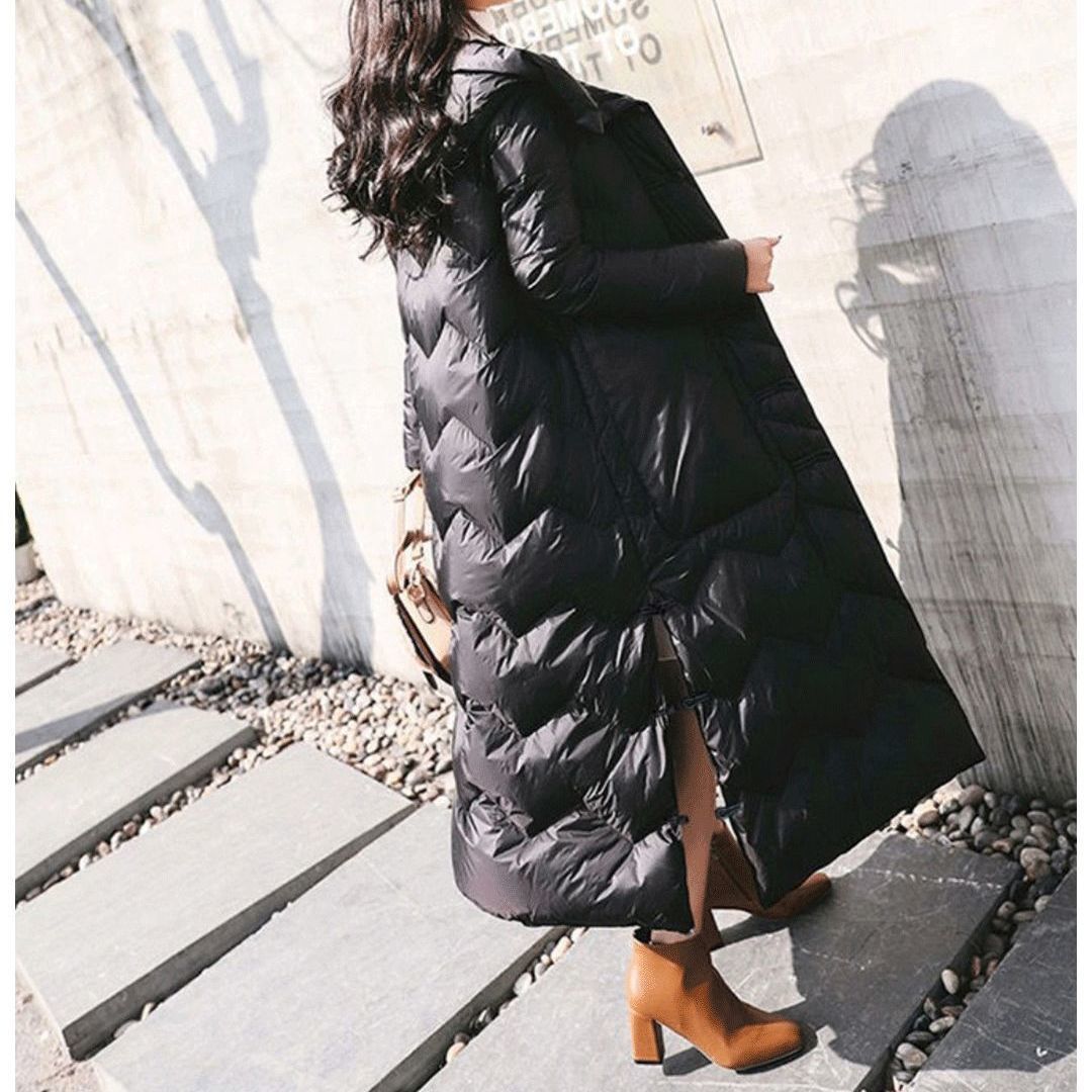 Knee-length Chinese-style Retro Frog-button Coat - IVOIRART.COM
