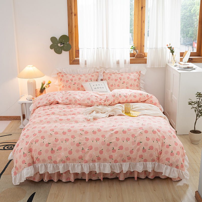 Lace Bed Skirt Set Of Four - IVOIRART.COM