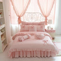 Lace Bed Skirt Set Of Four - IVOIRART.COM