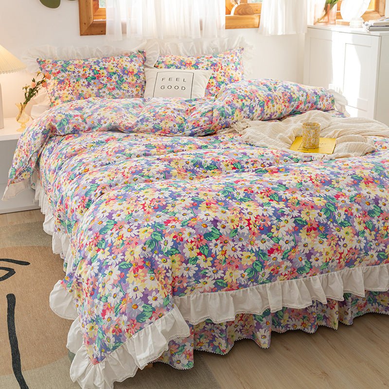 Lace Bed Skirt Set Of Four - IVOIRART.COM