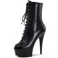 Lace-Up Low Boots Black Pole Dance Plus Size Waterproof - IVOIRART.COM