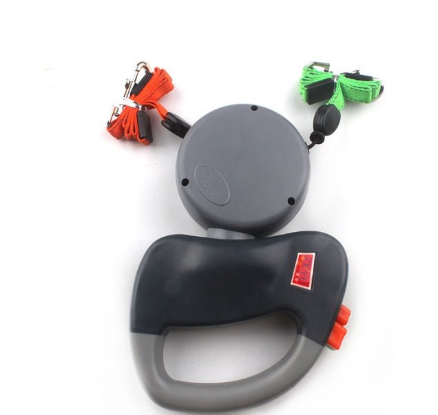 Laisse Rétractable Double pour Promenade de Chiens, Contrôle Automatique - IVOIRART.COM