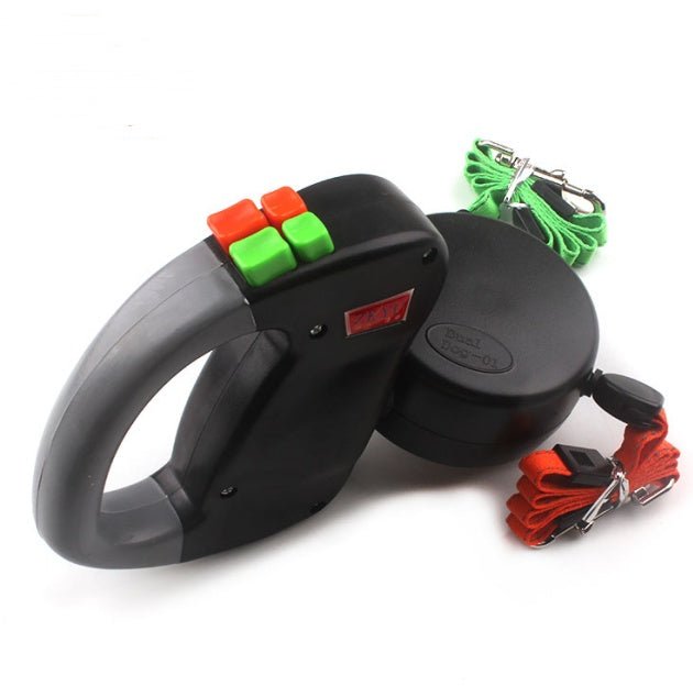 Laisse Rétractable Double pour Promenade de Chiens, Contrôle Automatique - IVOIRART.COM
