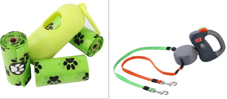 Laisse Rétractable Double pour Promenade de Chiens, Contrôle Automatique - IVOIRART.COM