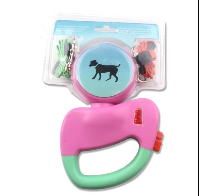 Laisse Rétractable Double pour Promenade de Chiens, Contrôle Automatique - IVOIRART.COM
