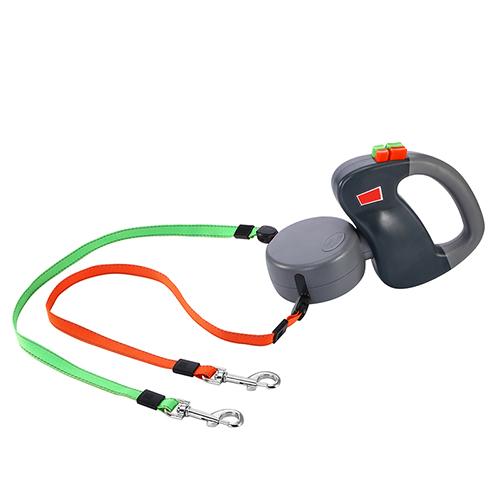 Laisse Rétractable Double pour Promenade de Chiens, Contrôle Automatique - IVOIRART.COM