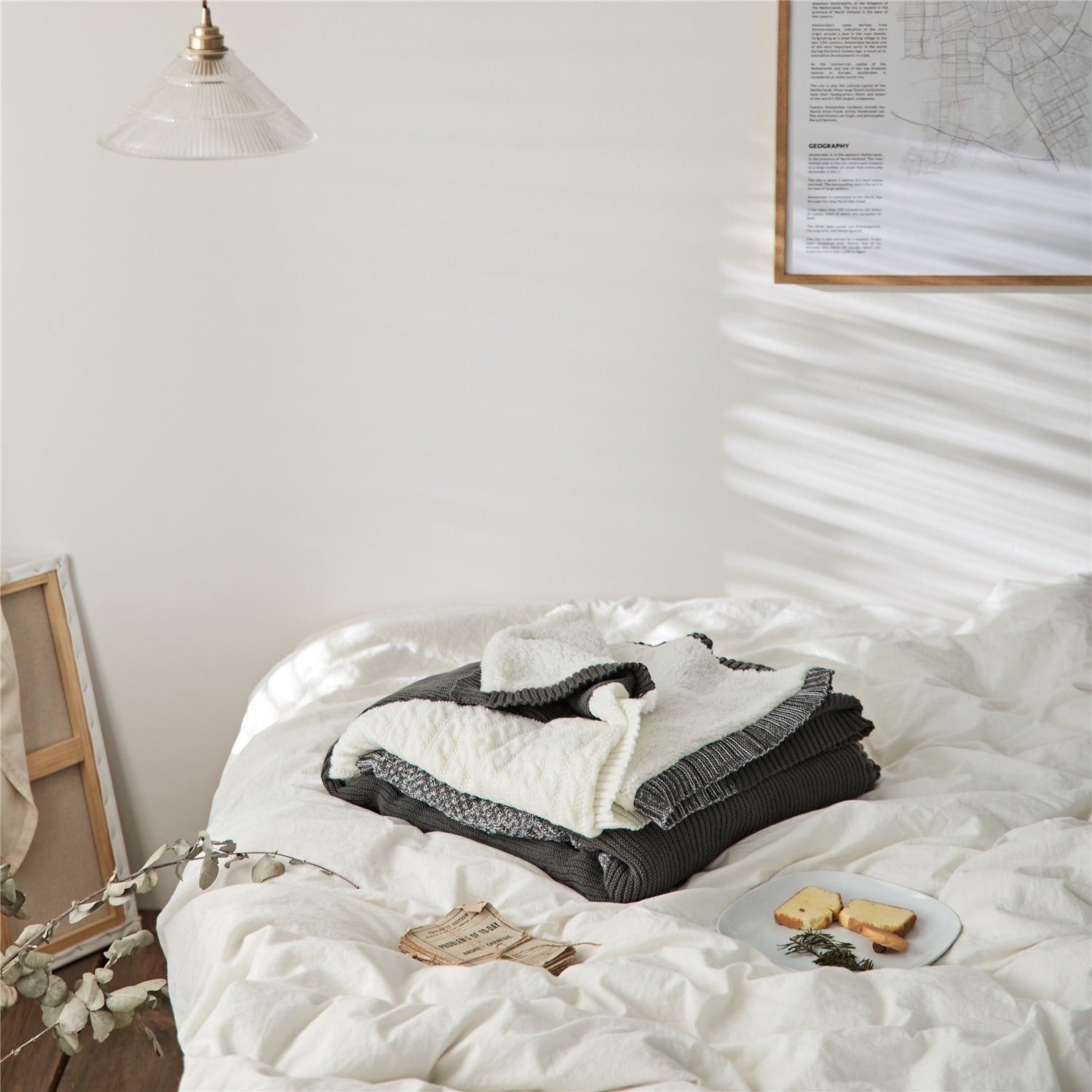 Lamb Cashmere Épais Couverture Chaude Tricotée - Plaid 150x200 et 200x230 - Luxe - IVOIRART.COM