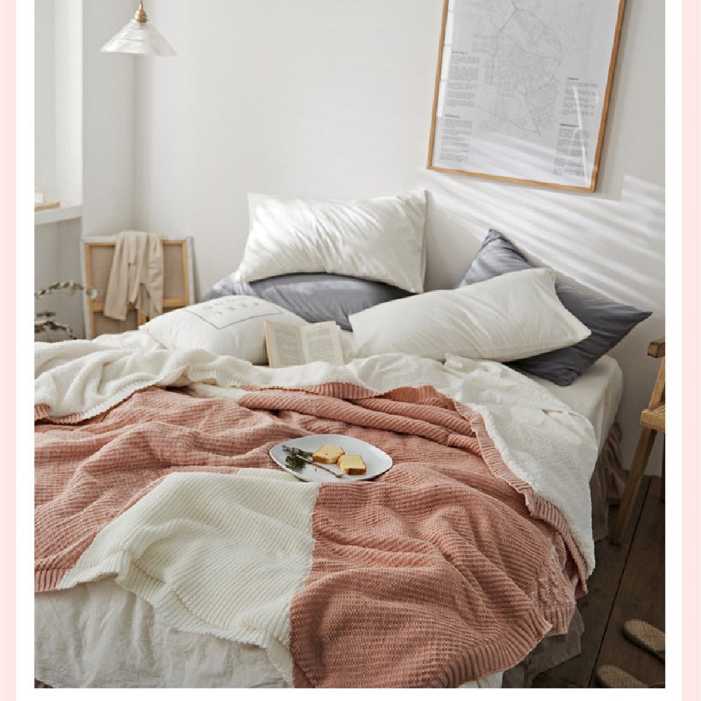 Lamb Cashmere Épais Couverture Chaude Tricotée - Plaid 150x200 et 200x230 - Luxe - IVOIRART.COM