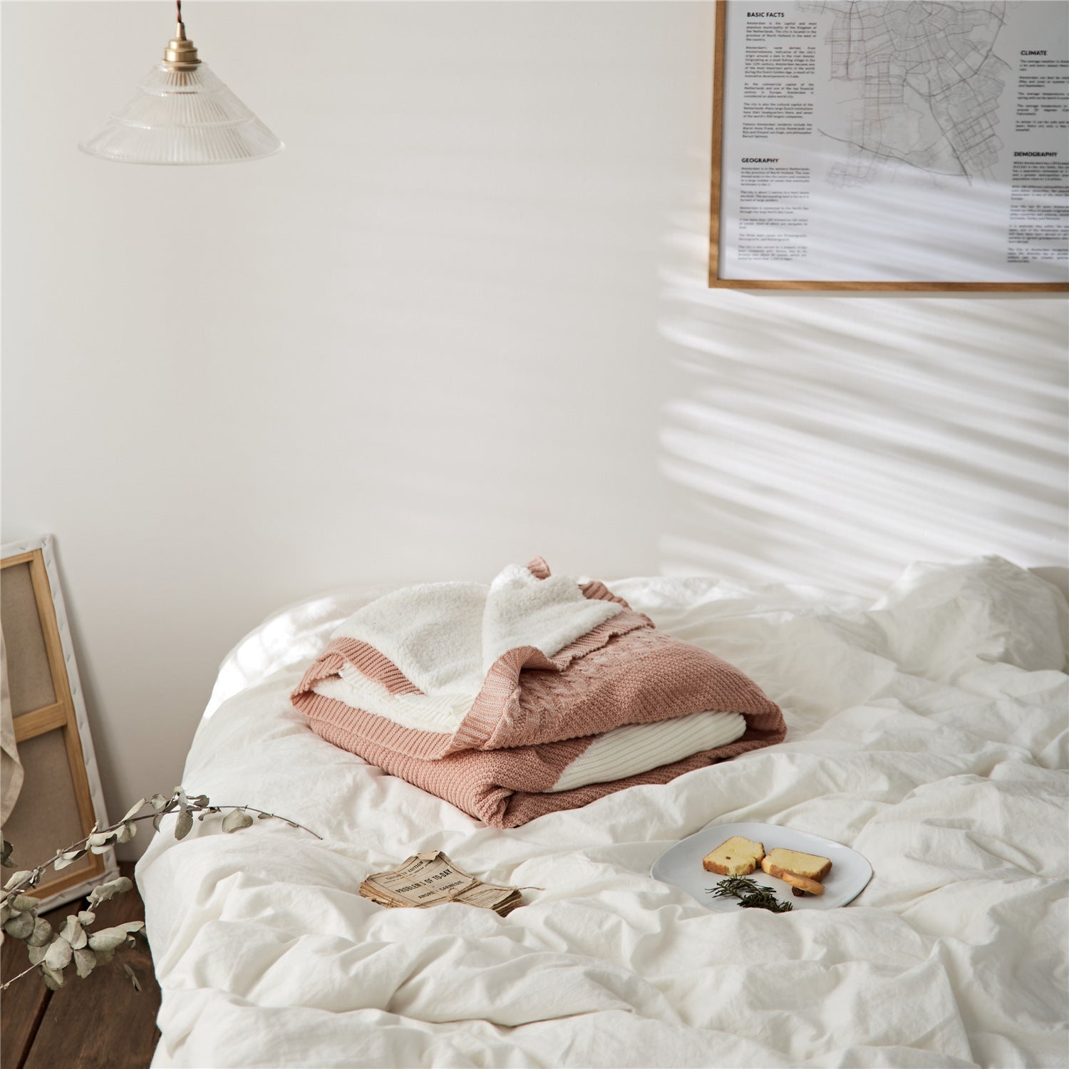 Lamb Cashmere Épais Couverture Chaude Tricotée - Plaid 150x200 et 200x230 - Luxe - IVOIRART.COM