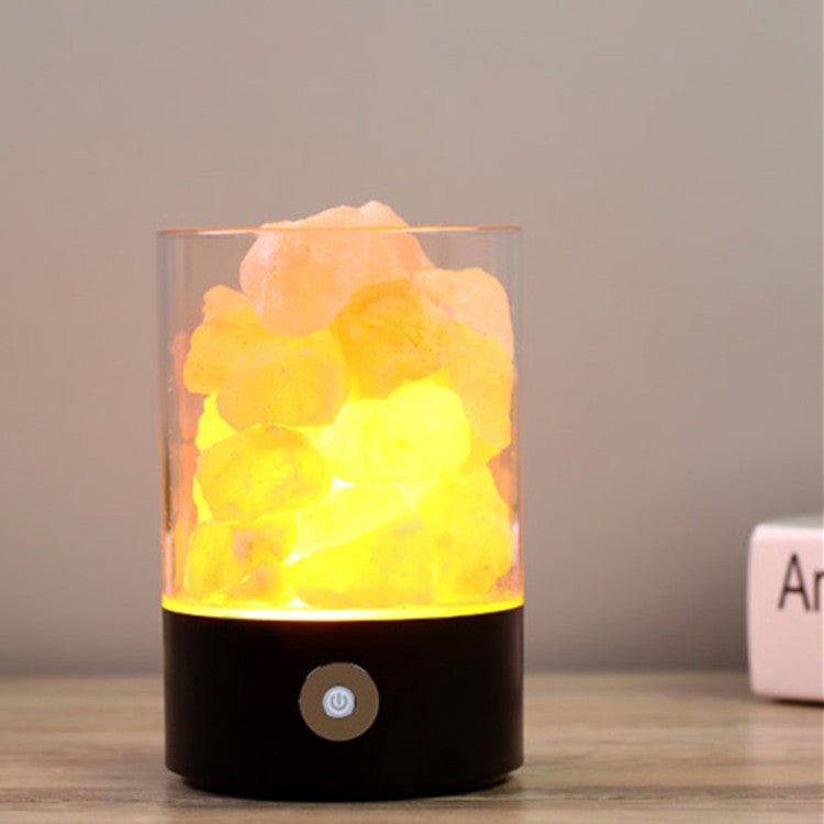 Lampe à sel cristallin LED USB en sel de l'Himalaya avec lumière colorée apaisante - IVOIRART.COM