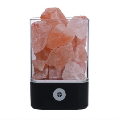 Lampe à sel cristallin LED USB en sel de l'Himalaya avec lumière colorée apaisante - IVOIRART.COM