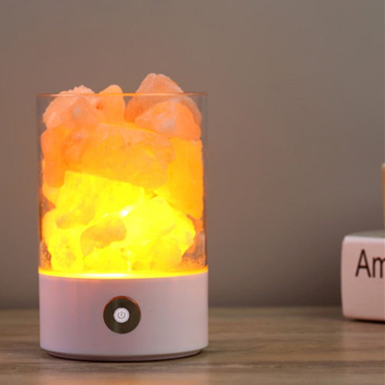 Lampe à sel cristallin LED USB en sel de l'Himalaya avec lumière colorée apaisante - IVOIRART.COM