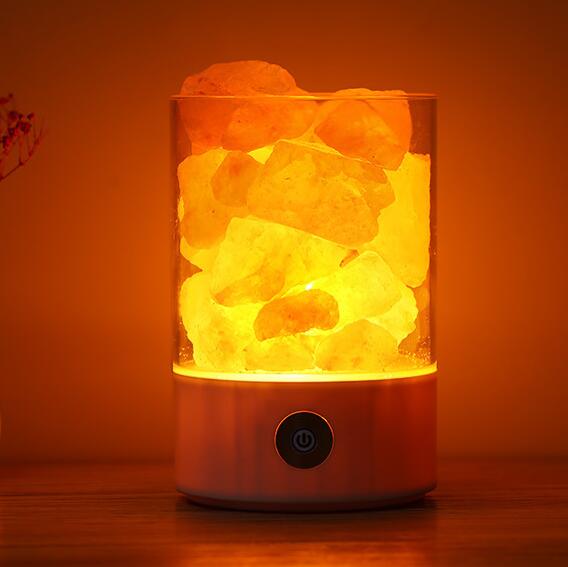 Lampe à sel cristallin LED USB en sel de l'Himalaya avec lumière colorée apaisante - IVOIRART.COM
