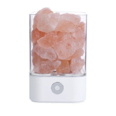 Lampe à sel cristallin LED USB en sel de l'Himalaya avec lumière colorée apaisante - IVOIRART.COM