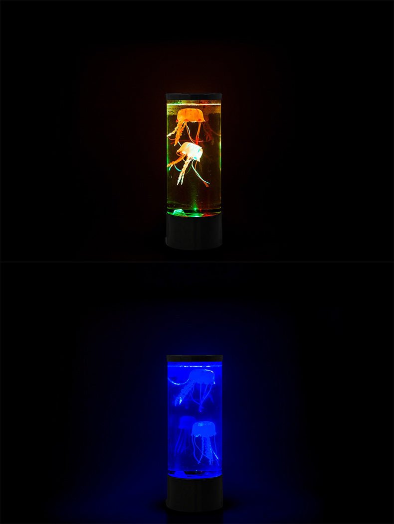 Lampe Aquarium Méduse LED Veilleuse Nuit Alimentée par USB avec Éclairage - IVOIRART.COM