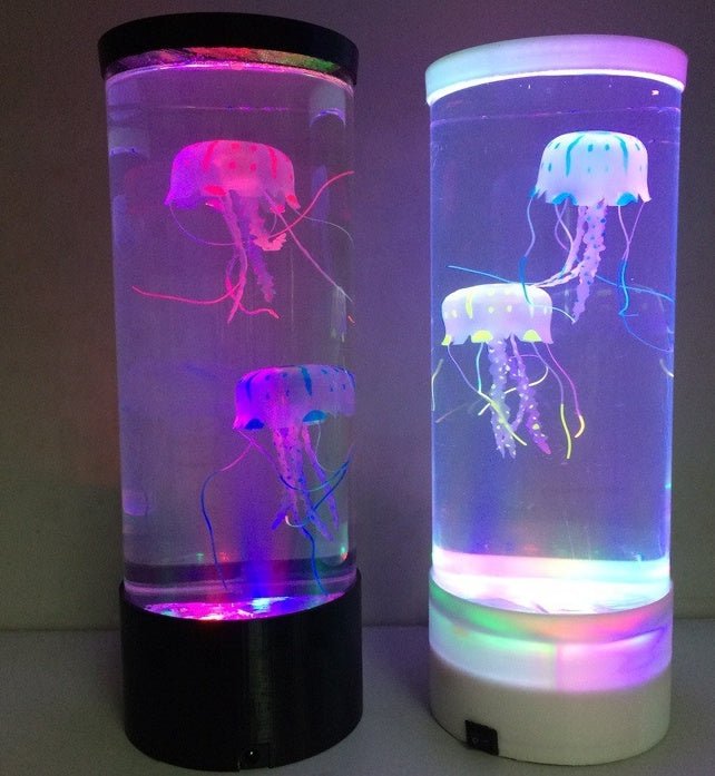 Lampe Aquarium Méduse LED Veilleuse Nuit Alimentée par USB avec Éclairage - IVOIRART.COM