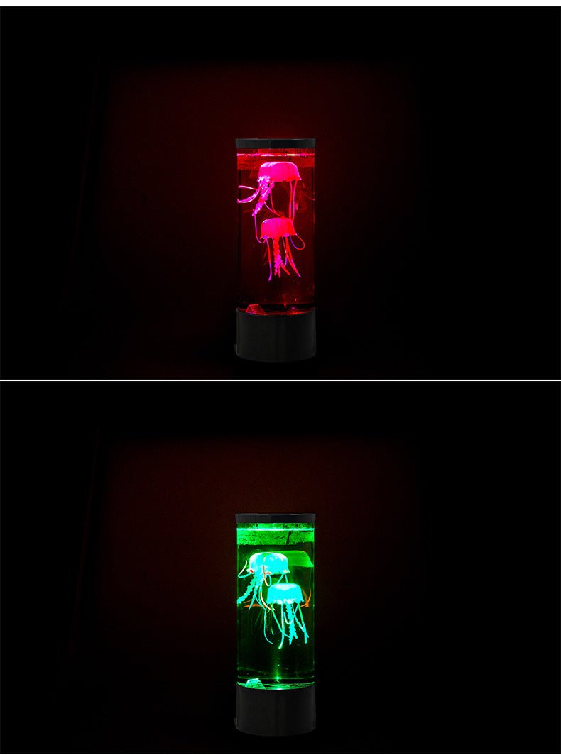 Lampe Aquarium Méduse LED Veilleuse Nuit Alimentée par USB avec Éclairage - IVOIRART.COM