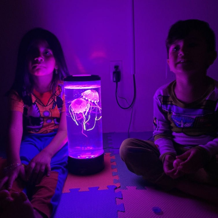 Lampe Aquarium Méduse LED Veilleuse Nuit Alimentée par USB avec Éclairage - IVOIRART.COM