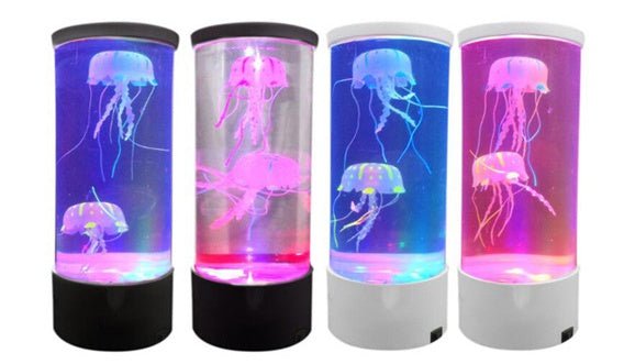 Lampe Aquarium Méduse LED Veilleuse Nuit Alimentée par USB avec Éclairage - IVOIRART.COM