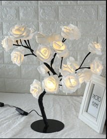 Lampe Arbre LED Rose Petite Lampe Arbre Modélisation Lampe de Table Lumineuse - IVOIRART.COM
