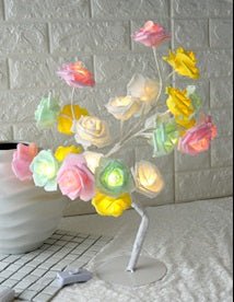 Lampe Arbre LED Rose Petite Lampe Arbre Modélisation Lampe de Table Lumineuse - IVOIRART.COM