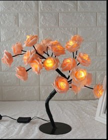 Lampe Arbre LED Rose Petite Lampe Arbre Modélisation Lampe de Table Lumineuse - IVOIRART.COM