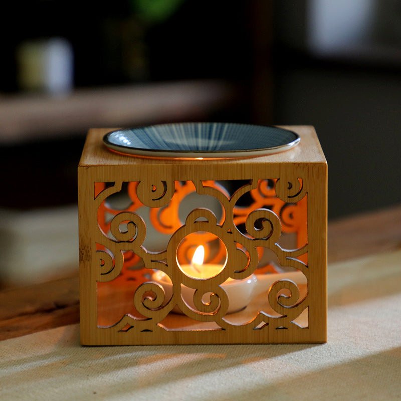 Lampe Bougie en Bambou pour Aromathérapie – Diffuseur d'Huiles Essentielles - IVOIRART.COM