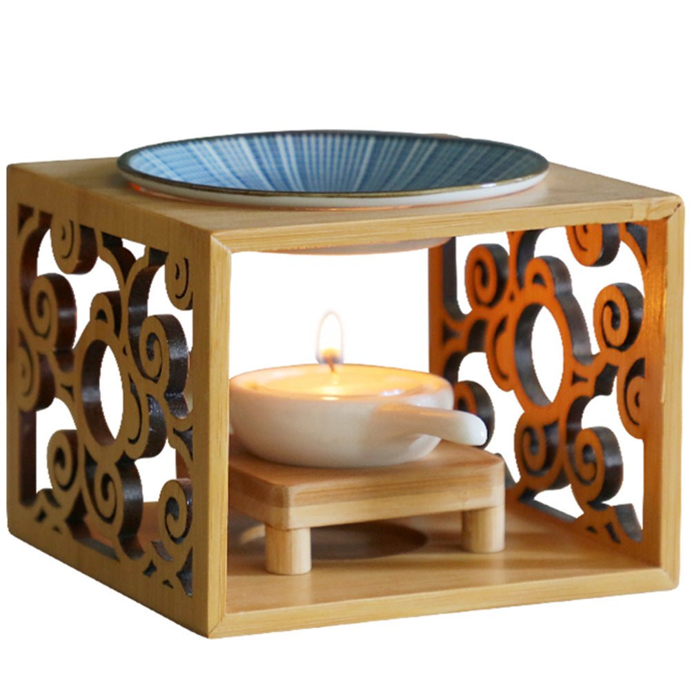 Lampe Bougie en Bambou pour Aromathérapie – Diffuseur d'Huiles Essentielles - IVOIRART.COM