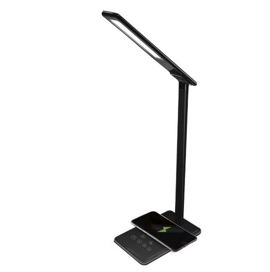 Lampe de bureau à LED avec charge sans fil et port USB - design pliable et rotatif - IVOIRART.COM
